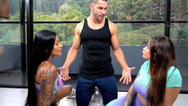 Ripped Gym Trainer Fucks Two Slutty Fitness Girls in Hot Threesome - xxxfiles.com on poweredporn.com