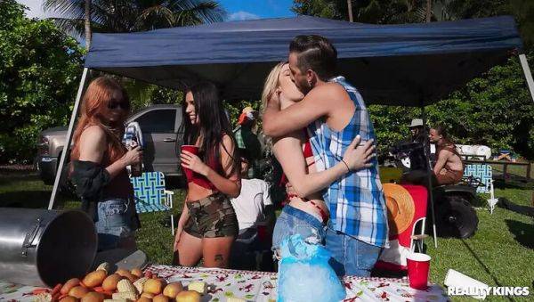 Big Tits Cheerleader Kait Fucks Lucas Frost at Wild Bush Party - Reality Kings - veryfreeporn.com on poweredporn.com