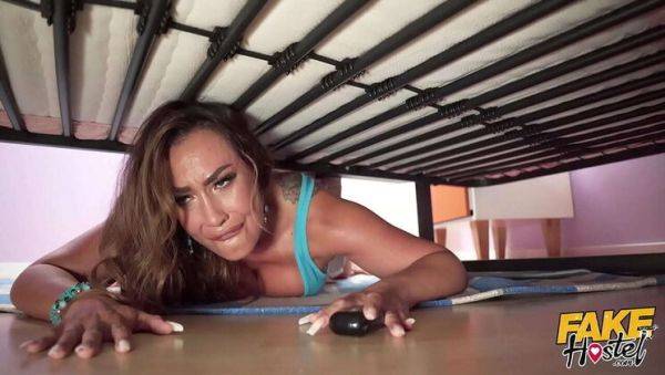 Big Ass Latina MILF Stuck Under Bed and Fucked Hard - Fake Hostel Sex Scene - porntry.com on poweredporn.com