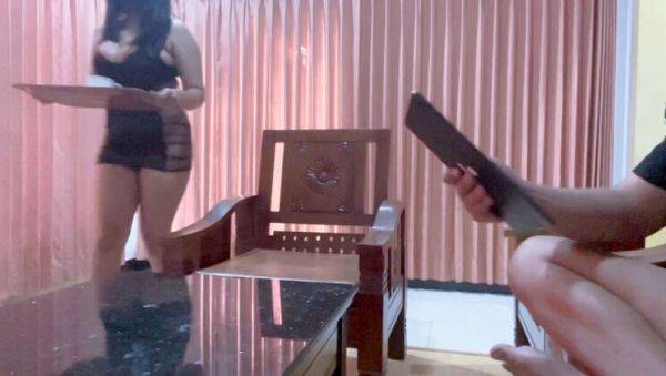 Hot Indonesian Waitress Fucked Hard by Boss in Living Room - Nadalyne Creampie - porntry.com - Indonesia on poweredporn.com