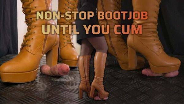 Brown High Heels Bootjob - Cock & Balls Crushed Until Cumshot - Femdom CBT Trample - porntry.com - Italy on poweredporn.com