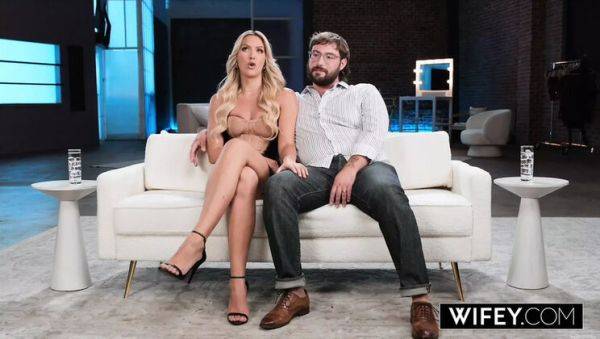 Hot Blonde Wife Savvy Suxx Sucks and Rides Big Cock in Front of Her Man - porntry.com on poweredporn.com