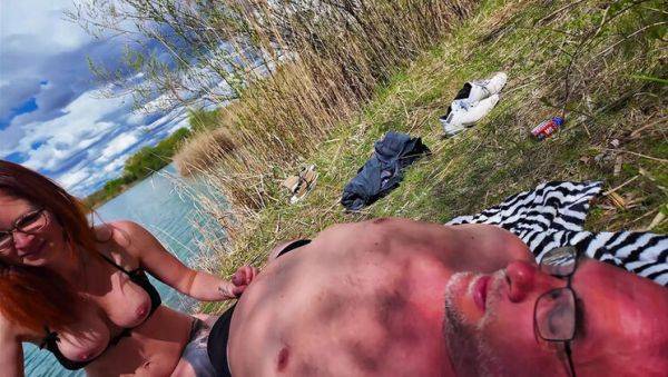 Hot German MILF Threesome Blowjob & Outdoor Fuck with Redhead in Glasses - veryfreeporn.com - Germany on poweredporn.com