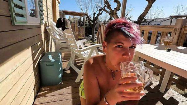 Outdoor Camping Blowjob - Brunette Sucking Dick on Terrace - veryfreeporn.com on poweredporn.com