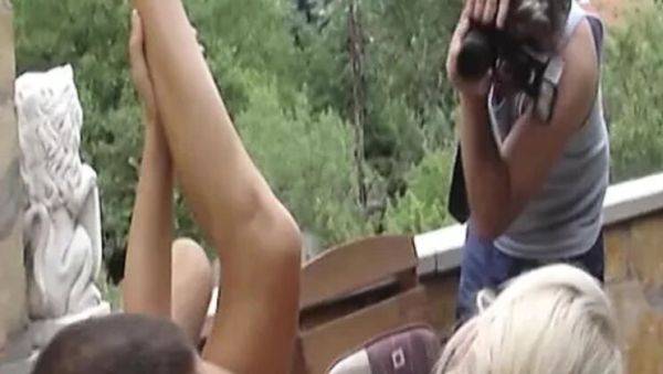 Slender German blonde Jessika Girl takes big cock on balcony - outdoor hardcore fuck - porntry.com - Germany on poweredporn.com