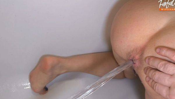 First Time Anal with My Wife - Farfalla Takes a Huge Creampie in the Bathroom - porntry.com on poweredporn.com