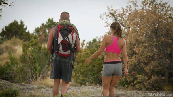 Outdoor nature trip leads the slim babe to insane sex - hellporno.com on poweredporn.com