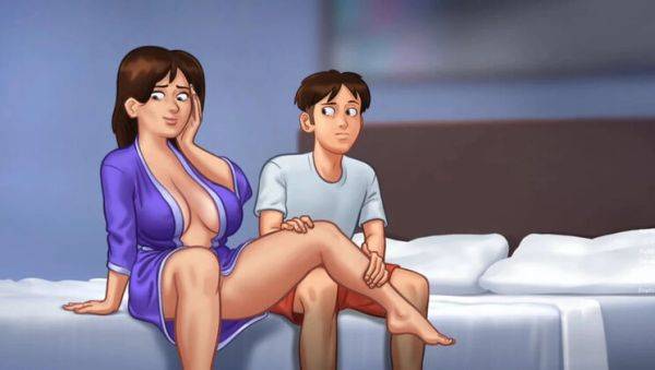 Horny Dude Fucks Busty MILF Landlady in Steamy Massage - Summertime Saga Hentai - porntry.com on poweredporn.com