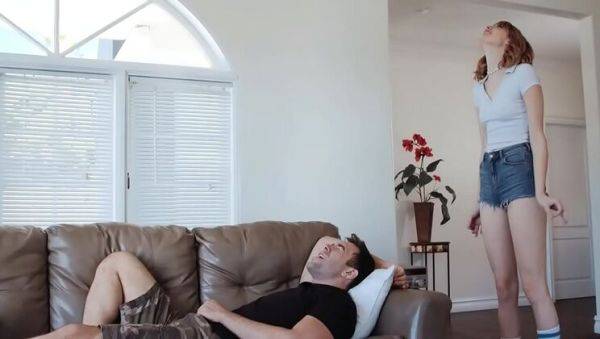 Tall teen Lena Anderson rides huge cock in reverse cowgirl - skinny blonde takes it deep - porntry.com on poweredporn.com