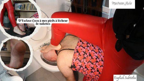 Mistress Julia Humiliates Cuckold Slave - Foot Worship & Toilet Licking Femdom - xxxfiles.com - France on poweredporn.com