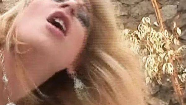 German MILF with huge tits fucks her man and uses dildo outdoor - porntry.com - Germany on poweredporn.com