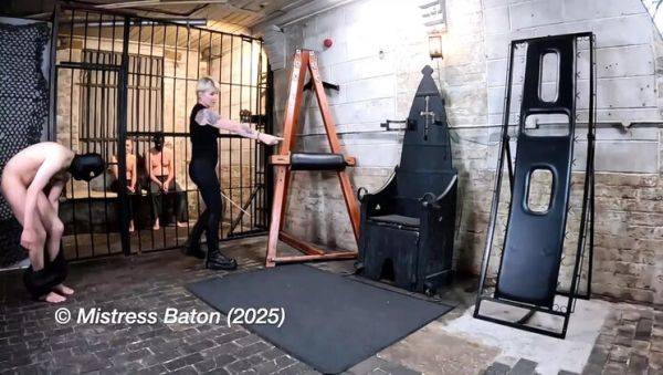 Blonde MILF MistressBaton Spanks Slave Romeo in Hardcore BDSM Exercise Punishment - porntry.com on poweredporn.com