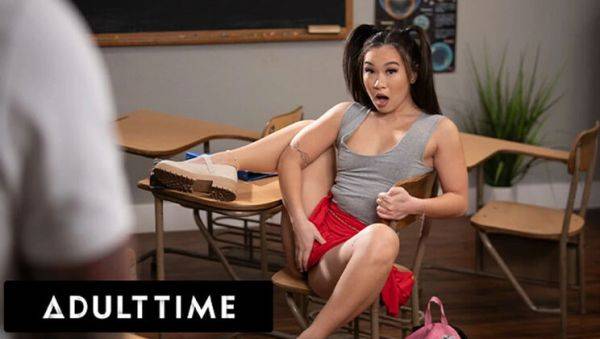 Naughty Student Kimmy Kimm Gets Caught Touching Herself in Class - Teacher Pounds Her on Desk! - porntry.com on poweredporn.com