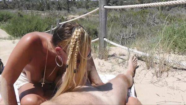 Natalie K sucks big cock and takes cum on beach - outdoor dogging fuck - porntry.com on poweredporn.com
