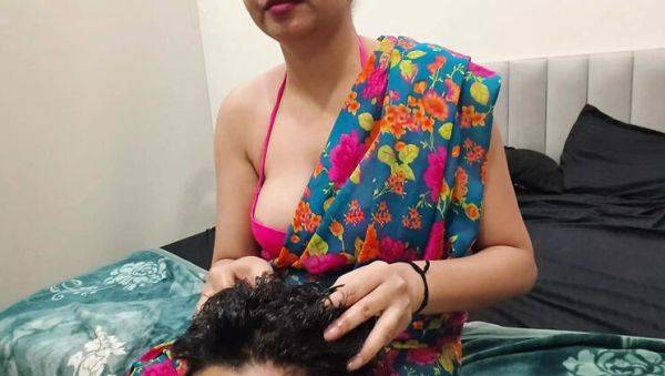 Desi Stepmom Gives Stepson a Sexy Massage - Hindi Dirty Talk & Hot Bathroom Action - veryfreeporn.com - India on poweredporn.com