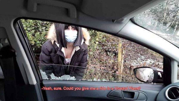 British slut Sofie Lund gets picked up and fucked raw in car by stranger Otto Holm - porntry.com - Britain on poweredporn.com