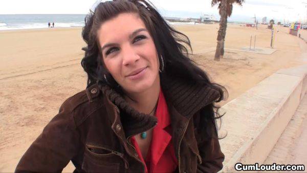 Dark-haired model is fucking in her trimmed pussy - hellporno.com on poweredporn.com