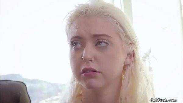 Teen Chloe Couture sucks stepdad's cock for cash - rough threesome with bondage & gagging - veryfreeporn.com on poweredporn.com