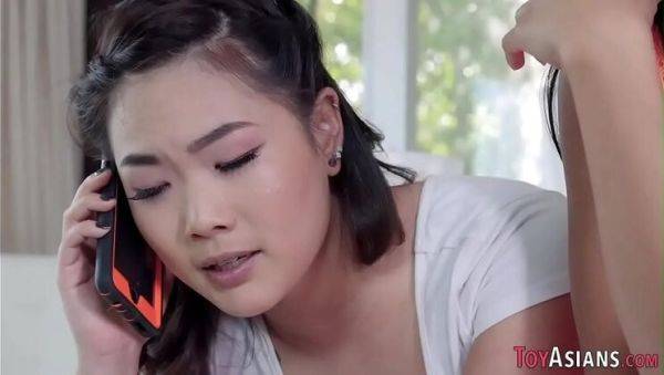 Petite Asian teen Ember Snow threesome fuck with Lea Hart - xxxfiles.com on poweredporn.com