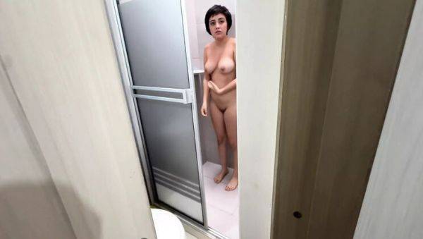 Stepsister Caught Naked in Shower - Horny POV Fuck with Juicy Latina Teen - veryfreeporn.com on poweredporn.com