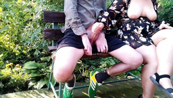 Horny MILF Mom with Big Natural Tits Gives Handjob Outdoor - xxxfiles.com - Ukraine on poweredporn.com