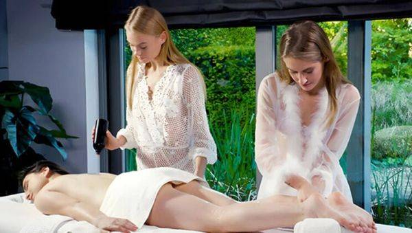 Lesbian Threesome Massage with Tiffany Tatum & Haili Sanders - Pussy Licking & Sex Toy Fun - xxxfiles.com on poweredporn.com