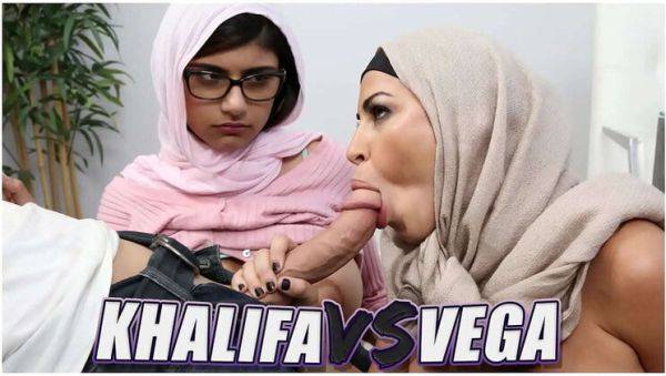 Mia Khalifa vs Julianna Vega - Big Ass Latina & Arab Hijab Babe Facial BangBros Battle - xxxfiles.com on poweredporn.com