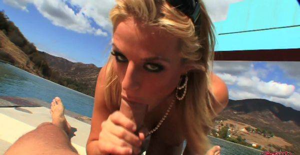 Appealing blonde MILF throats the hungry dick until sperm pops on her face - xbabe.com on poweredporn.com