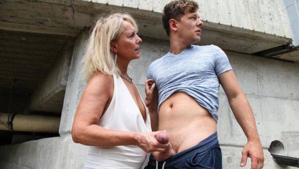 Hot Granny Koko Blond Fucks Young Stud in Outdoor Public Sex - xxxfiles.com on poweredporn.com
