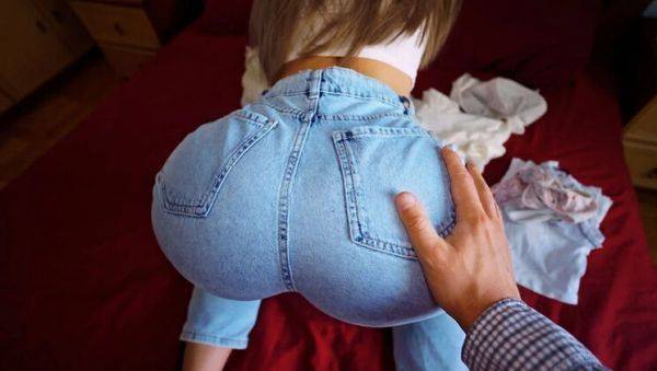 Stepbro Fucks Stepsister in Tight Jeans - Big Ass Doggy Style & Missionary - porntry.com - Usa on poweredporn.com