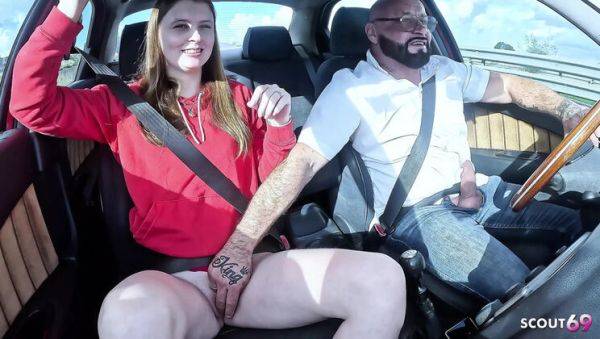 Hot German Teen Redhead Fucks Older Man in Car - Full HD 4K Amateur Sex - porntry.com - Germany on poweredporn.com