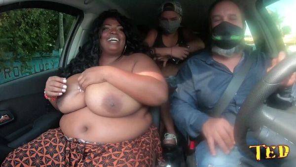 Fernanda Freire BBW Ride with Huge Natural Tits - Public Car Sex with Joao & Jhonny - veryfreeporn.com on poweredporn.com