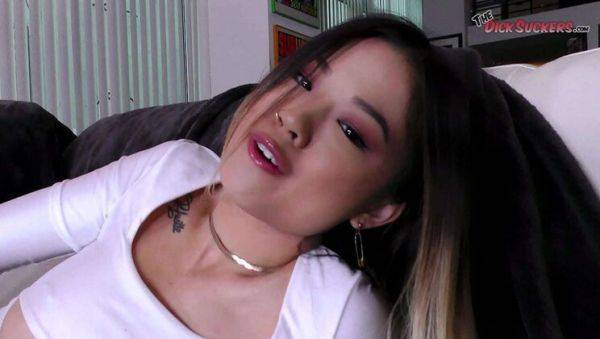 Lulu Chu POV Blowjob - Tiny Asian Teen Sucks Huge Cock Until Cumshot - porntry.com on poweredporn.com