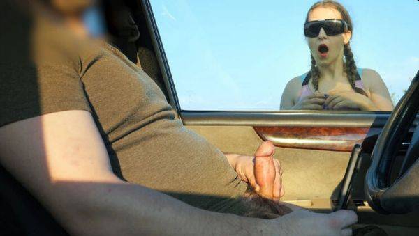 Stranger MILF with Big Natural Tits Catches Me Jerking Off in Car & Sucks My Dick in Public Park - Cum in Mouth Blowjob! - xxxfiles.com on poweredporn.com