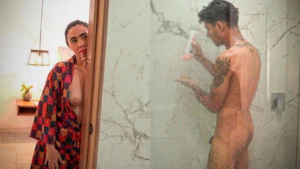 Thick Latina Stepmom Fucks Skinny Stepson After Catching Him Showering - porntry.com - Colombia on poweredporn.com