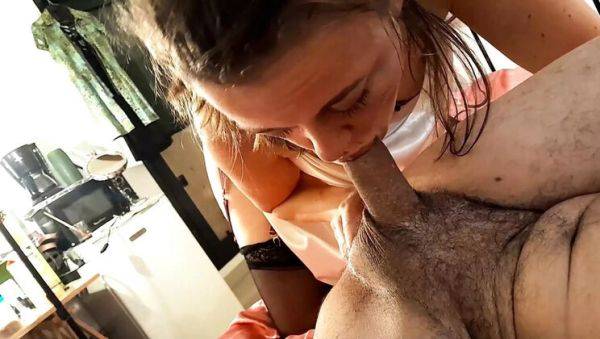 French Amateur MILF in Satin Lingerie Gives Deep Throat Blowjob & Rimming - POV Fuck - porntry.com - France on poweredporn.com