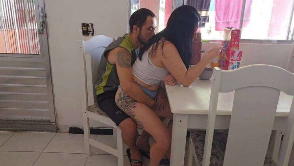 Stepdad Fucks His Hot Latina Stepdaughter in the Kitchen - Raw Sausage Creampie - porntry.com - Brazil on poweredporn.com