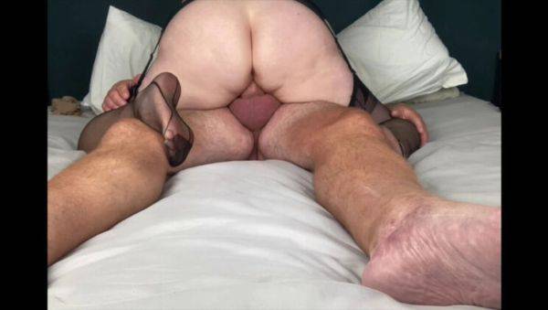 Hot Mature MILF in Stockings Fucks Lover Cowgirl Style - Big Natural Tits & Nylon Feet Action - xxxfiles.com - Britain on poweredporn.com