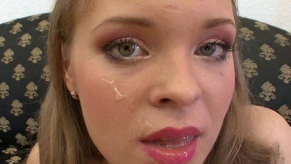 Barely Legal Blonde Teen 18 Gets Facial on Couch After Hardcore Fuck - porntry.com on poweredporn.com