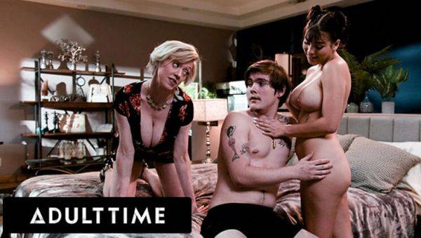 StepMILF Dee Williams Shows Stepson How to Fuck Hard in Anal Threesome with GF Lilith Grace - xxxfiles.com on poweredporn.com