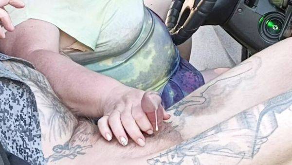 Hot Russian MILF Jerks My Dick in Parking Lot - Car BJ & Cumshot - veryfreeporn.com - Russia on poweredporn.com