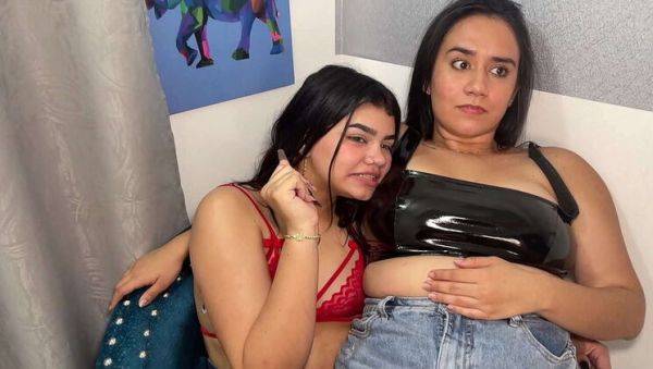 Step Sisters Get Horny Watching Movie - Wild Threesome with Big Booty Latinas & Big Cock - PART 1 - xxxfiles.com on poweredporn.com