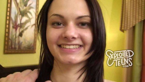 Skinny 18yo Teen Mimi Rayne Gives Blowjob in POV Casting - Barely Legal Petite Brunette - xxxfiles.com on poweredporn.com