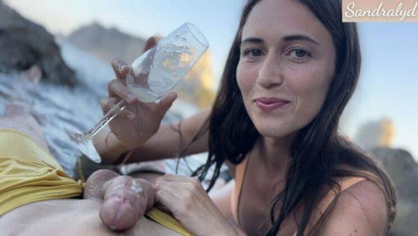 Hot Latina Sandralydx Swallows Cum on Beach - POV Blowjob & Outdoor Sex - porntry.com - France - Spain on poweredporn.com