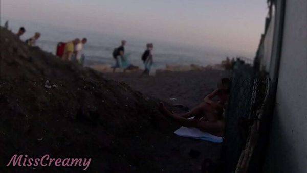 Stepdaughter Helps Dad Cum on Public Beach - Risky Outdoor Sex with Misscreamy - xxxfiles.com - France on poweredporn.com