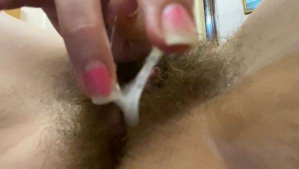 Cutieblonde Amateur Hairy Pussy Closeup - Big Clit Rubbing & Cumming Orgasm - veryfreeporn.com on poweredporn.com