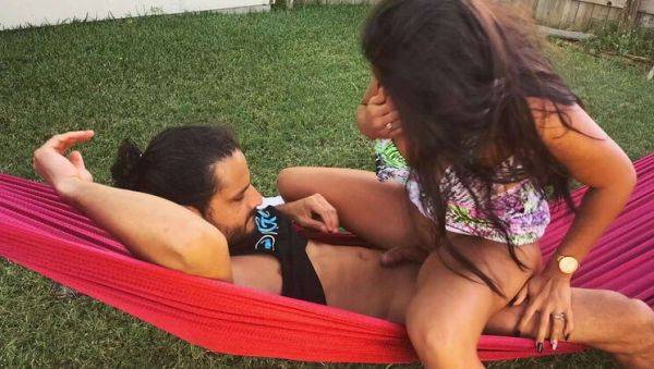 Sexy Latina Wife Jolla Pr Gets Her Wet Pussy Licked Outdoors on a Hammock - veryfreeporn.com on poweredporn.com