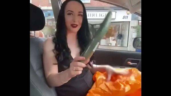 Teen Ellie Louise Fucks Her Pussy with Cucumber in Public - Solo Action - veryfreeporn.com - Britain on poweredporn.com