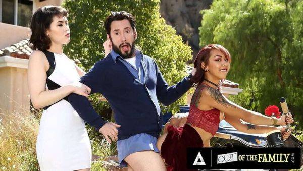 Stepmom Catches Husband and Stepdaughter Fucking - Threesome with Deep Throat and Rimming - xxxfiles.com on poweredporn.com