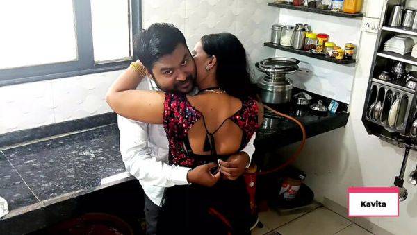 Desi MILF Kavita Gets Fucked Hard by Son-in-Law Tatya in Kitchen - Close Up Real Homemade Sex - xxxfiles.com - India on poweredporn.com